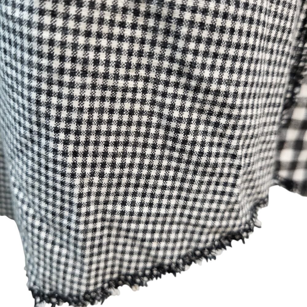 POL BOHO Oversized Small Black and White Checked Gingham Dress Frayed Hem - Picture 14 of 16